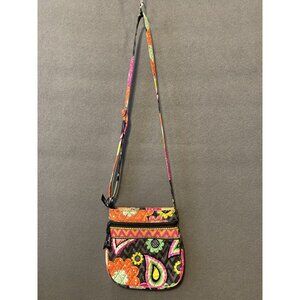 Vera Bradley Ziggy Zinnia Quilted Crossbody Bag Floral Print Adjustable Strap